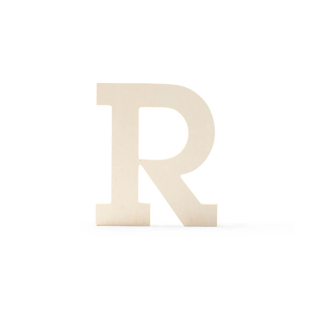 Wood Uppercase Wide Serif Letters R