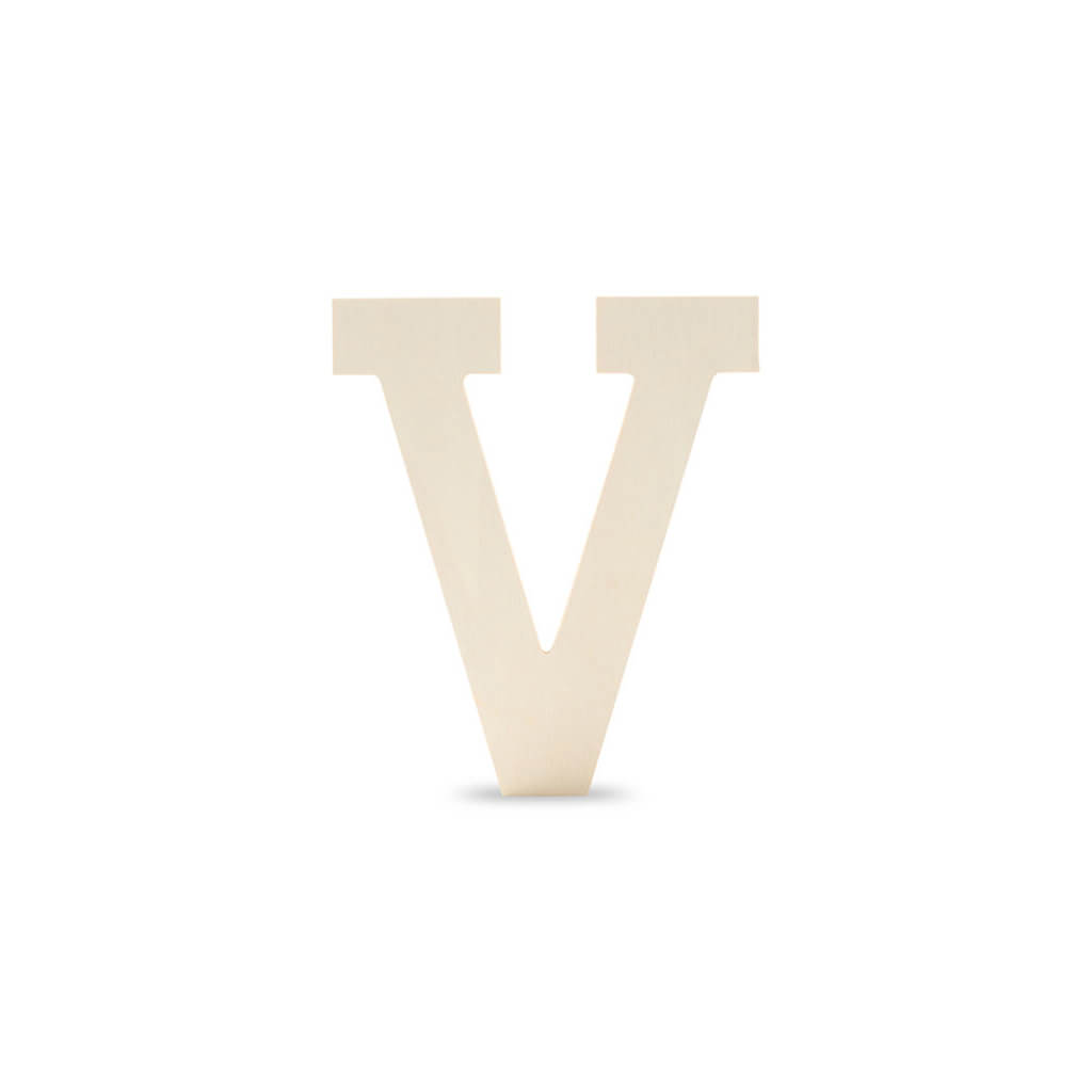 Wood Uppercase Wide Serif Letters V