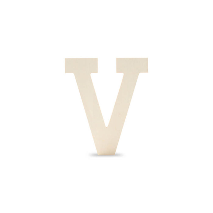 Wood Uppercase Wide Serif Letters V