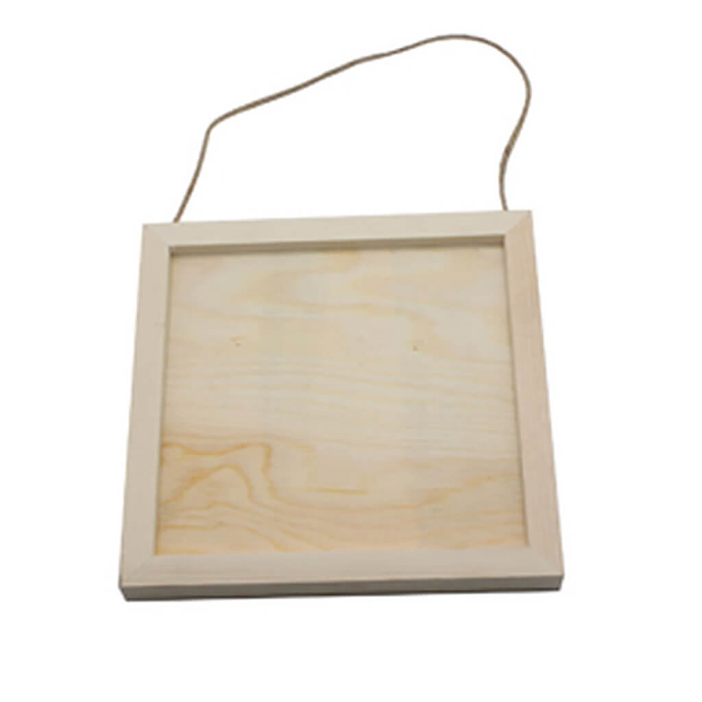 Thin Framed Wooden Square Surface, 8in x 8in