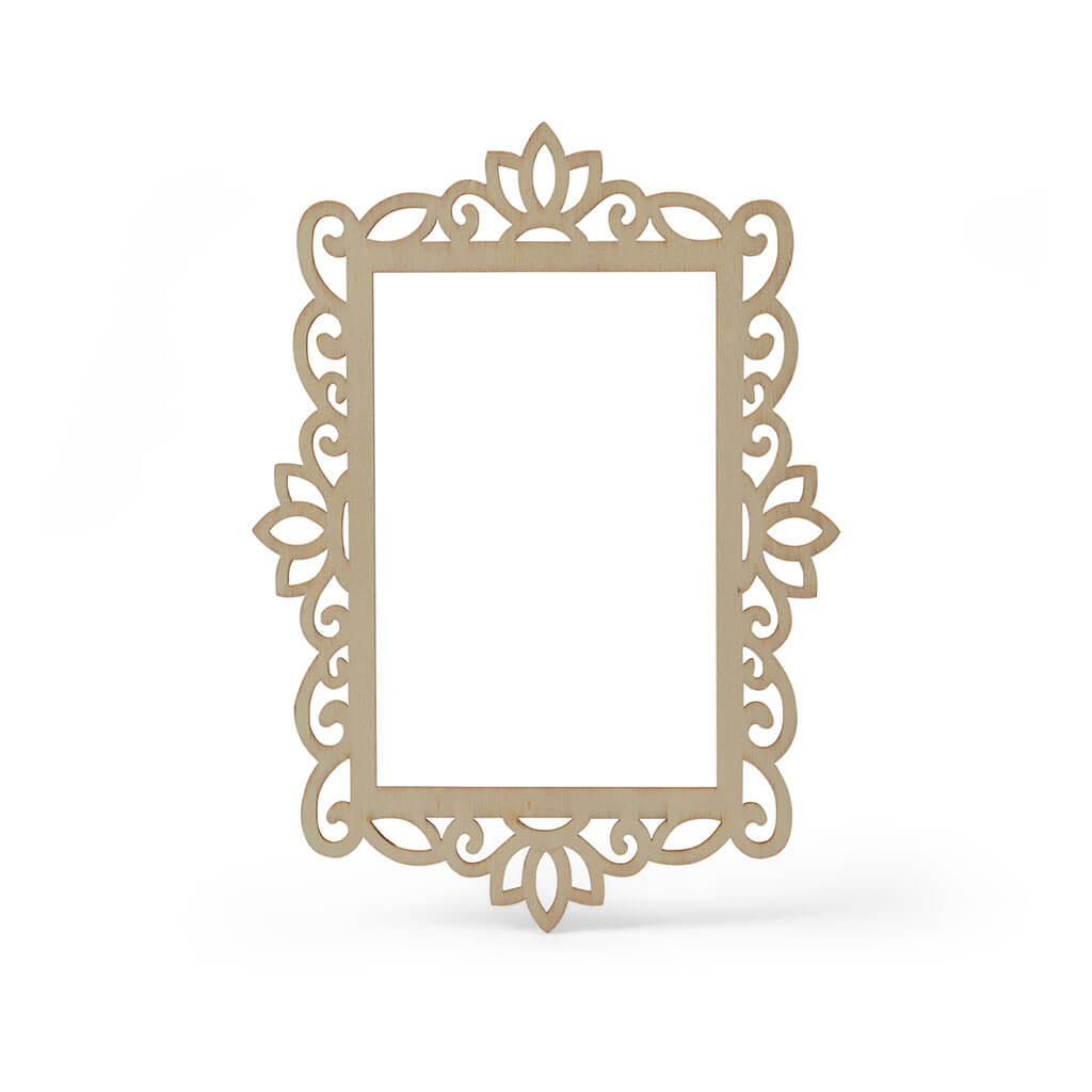 Wooden Single Image Laser Cut Crown Photo Frame, 4in x 6in