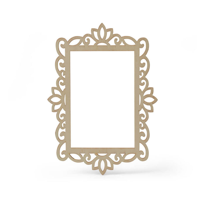 Wooden Single Image Laser Cut Crown Photo Frame, 4in x 6in