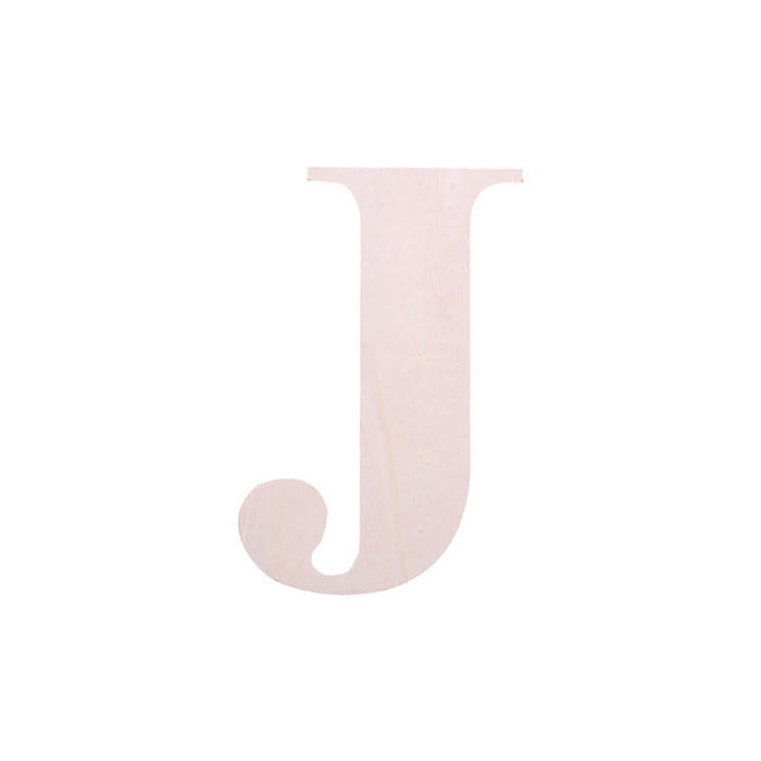 Wooden Upercase Serif 7in J