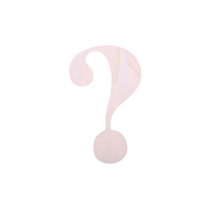Wooden Serif Symbol 7in Question Mark