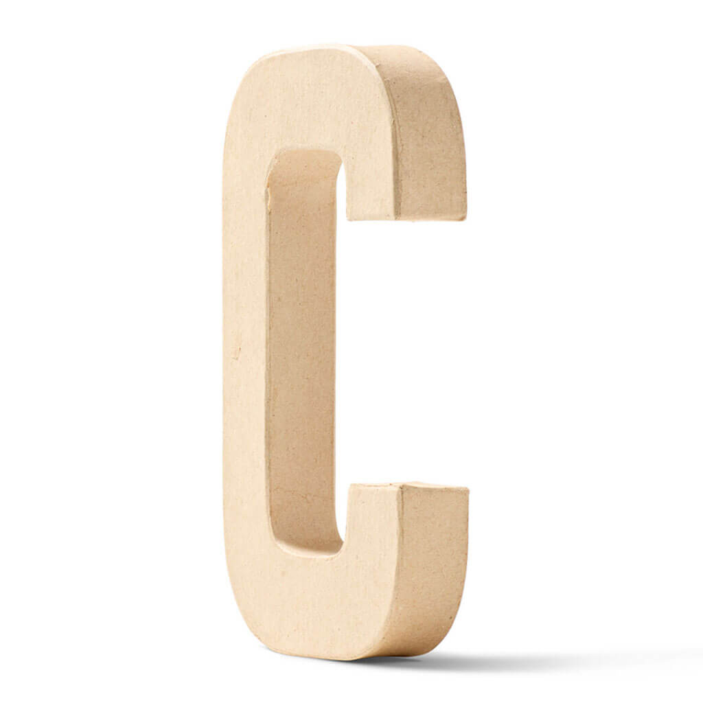 Paper Mache Uppercase Letter 8in C