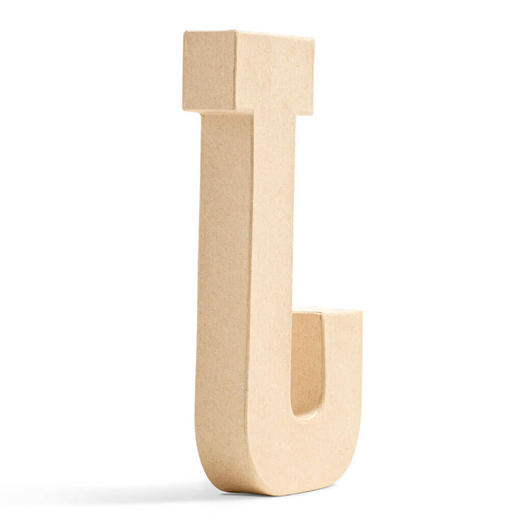 Paper Mache Uppercase Letter 8in J