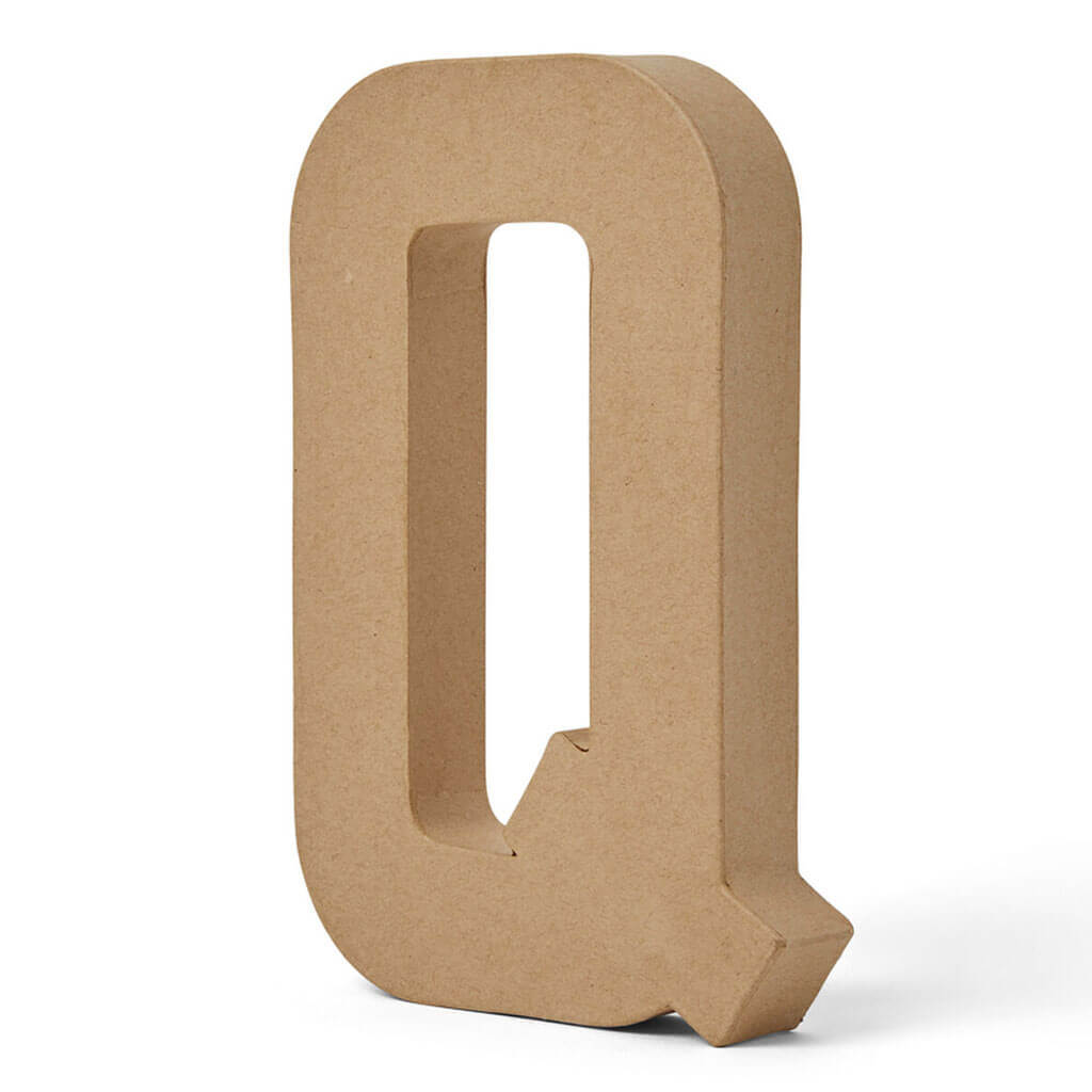 Paper Mache Uppercase Letter 8in Q