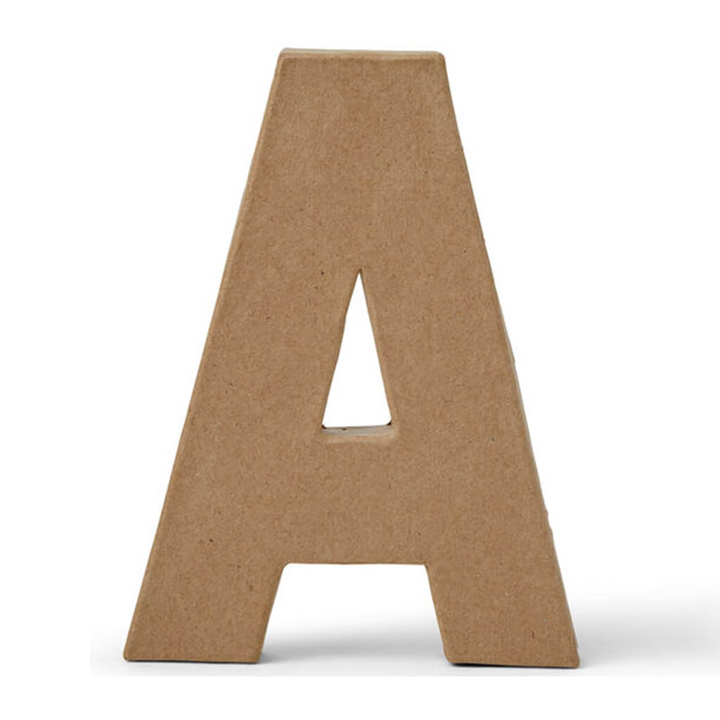 Paper Mache Uppercase Letter 6in A