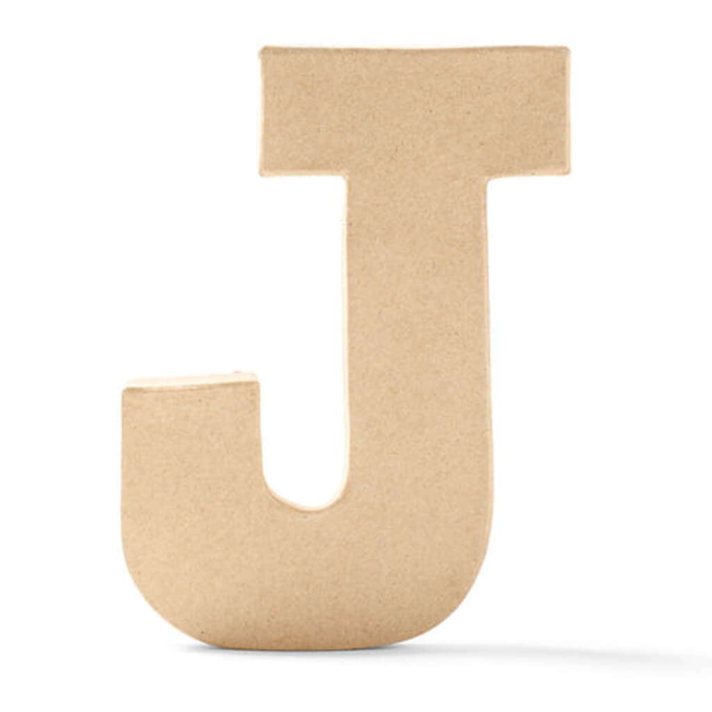 Paper Mache Uppercase Letter 6in J