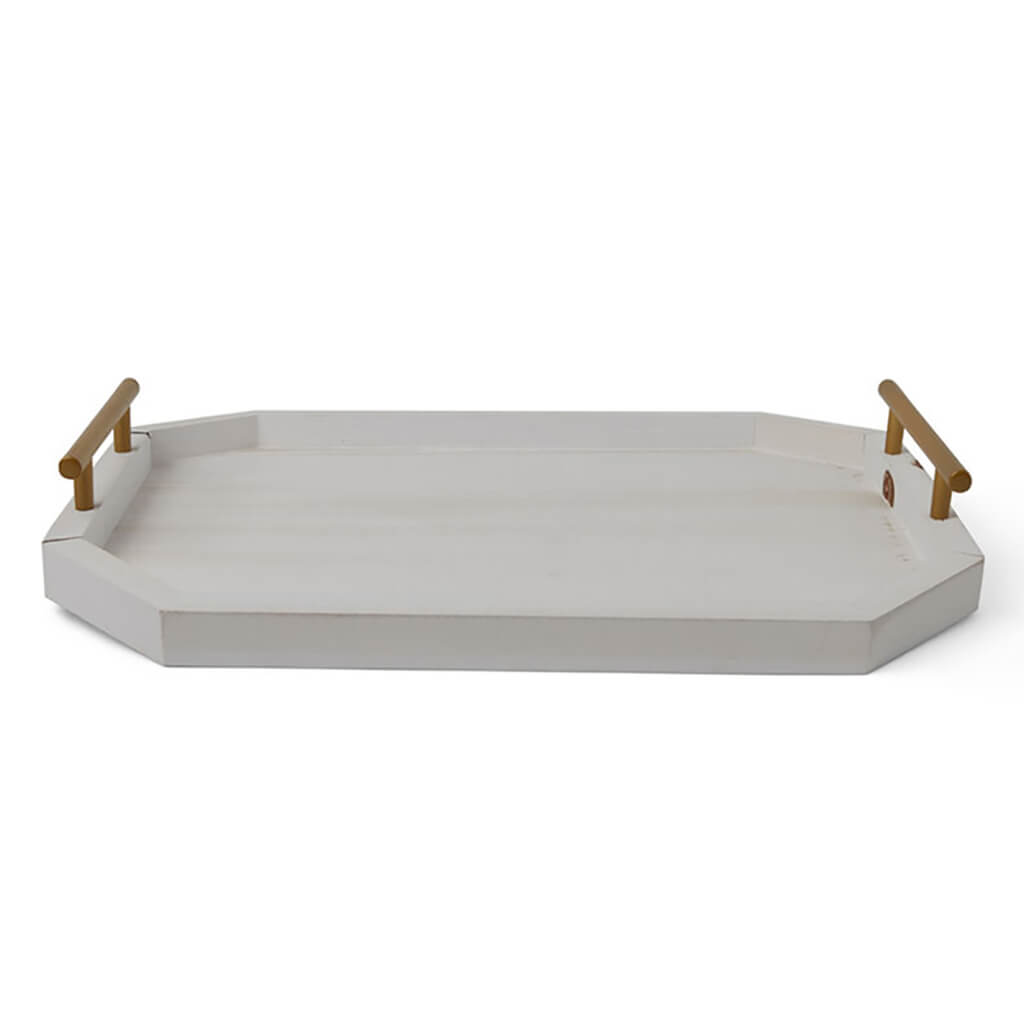Octagon Tray With Gold Handle