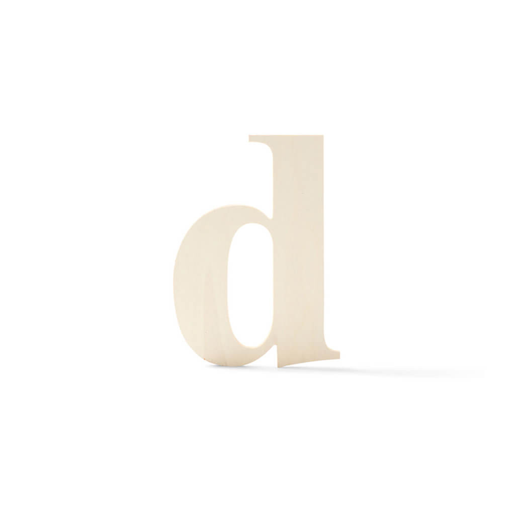 Wooden Lowercase Serif Letter D