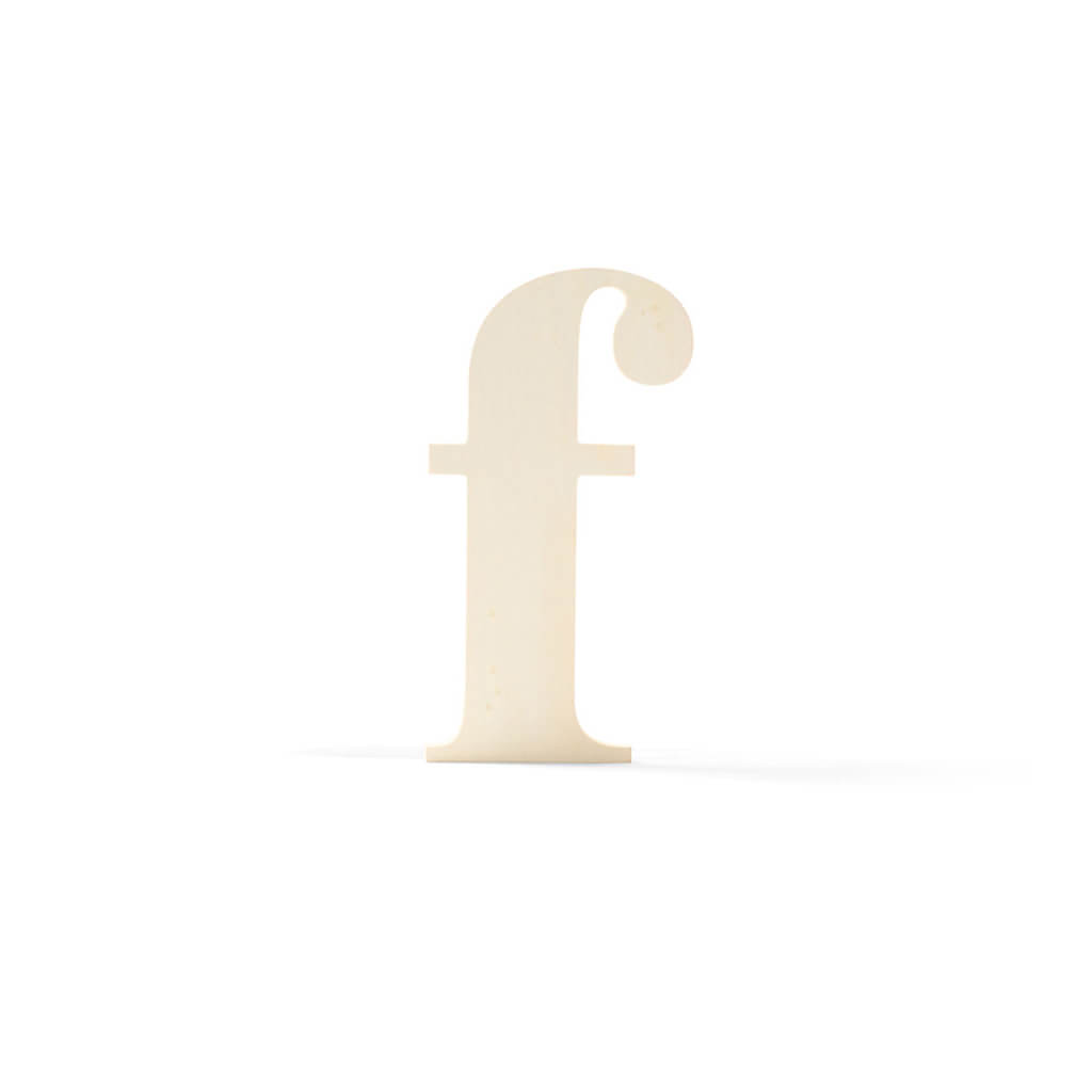 Wooden Lowercase Serif Letter F