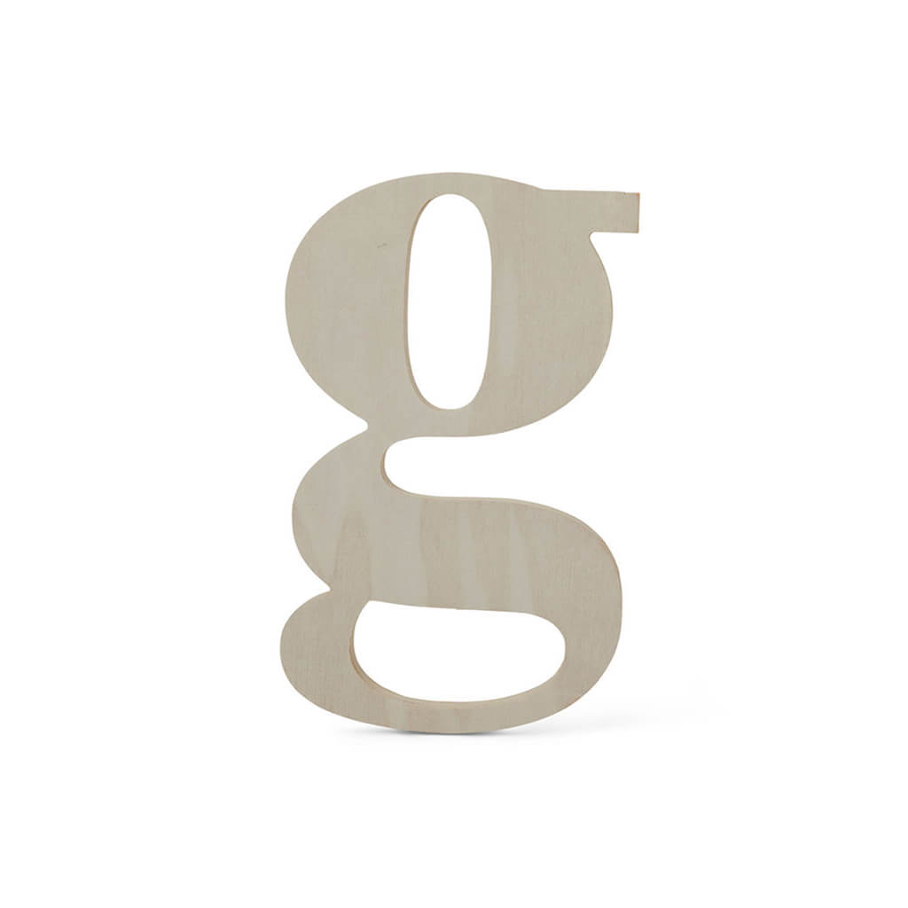 Wooden Lowercase Serif Letter G