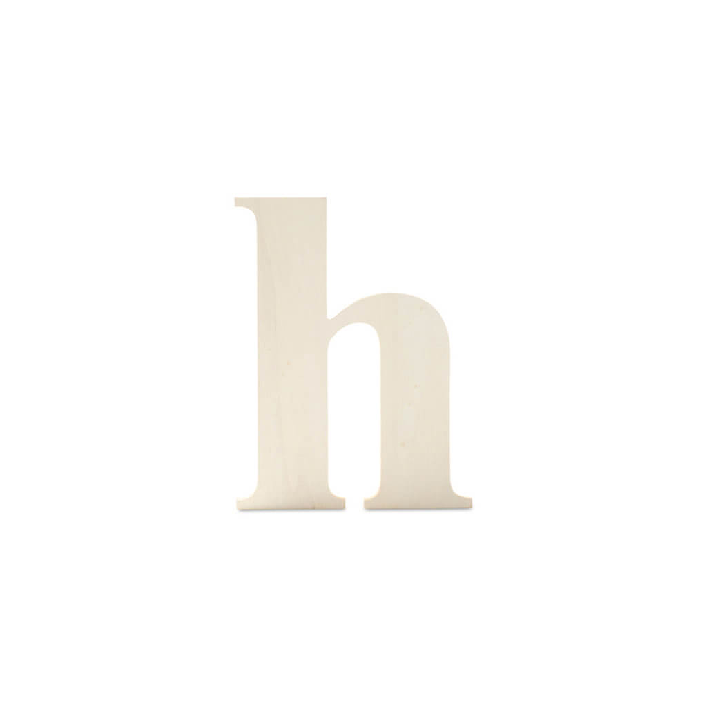 Wooden Lowercase Serif Letter H