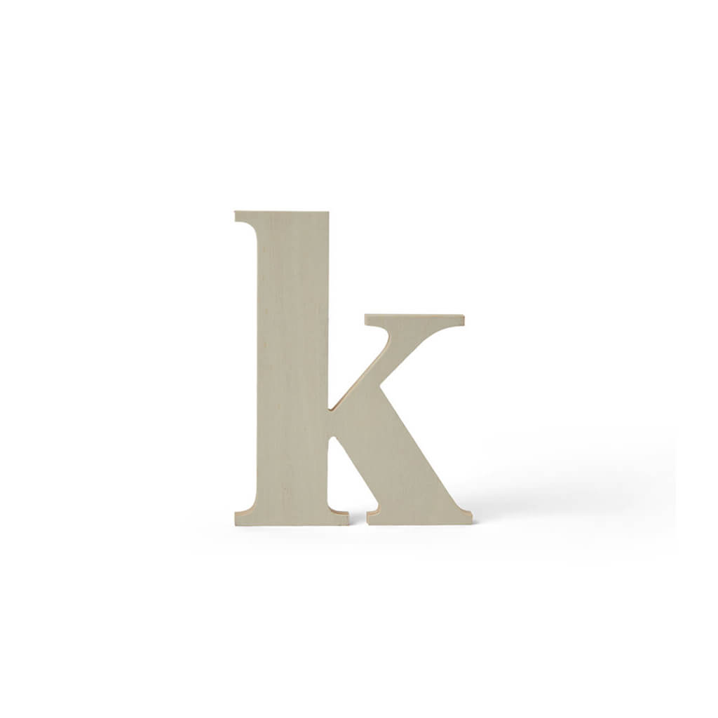 Wooden Lowercase Serif Letter K