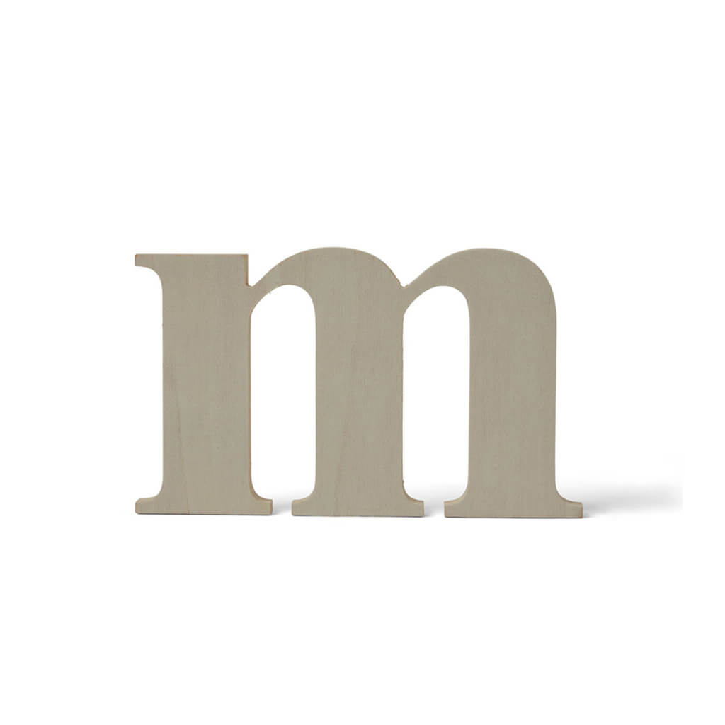 Wooden Lowercase Serif Letter M