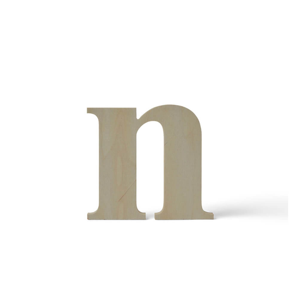 Wooden Lowercase Serif Letter N