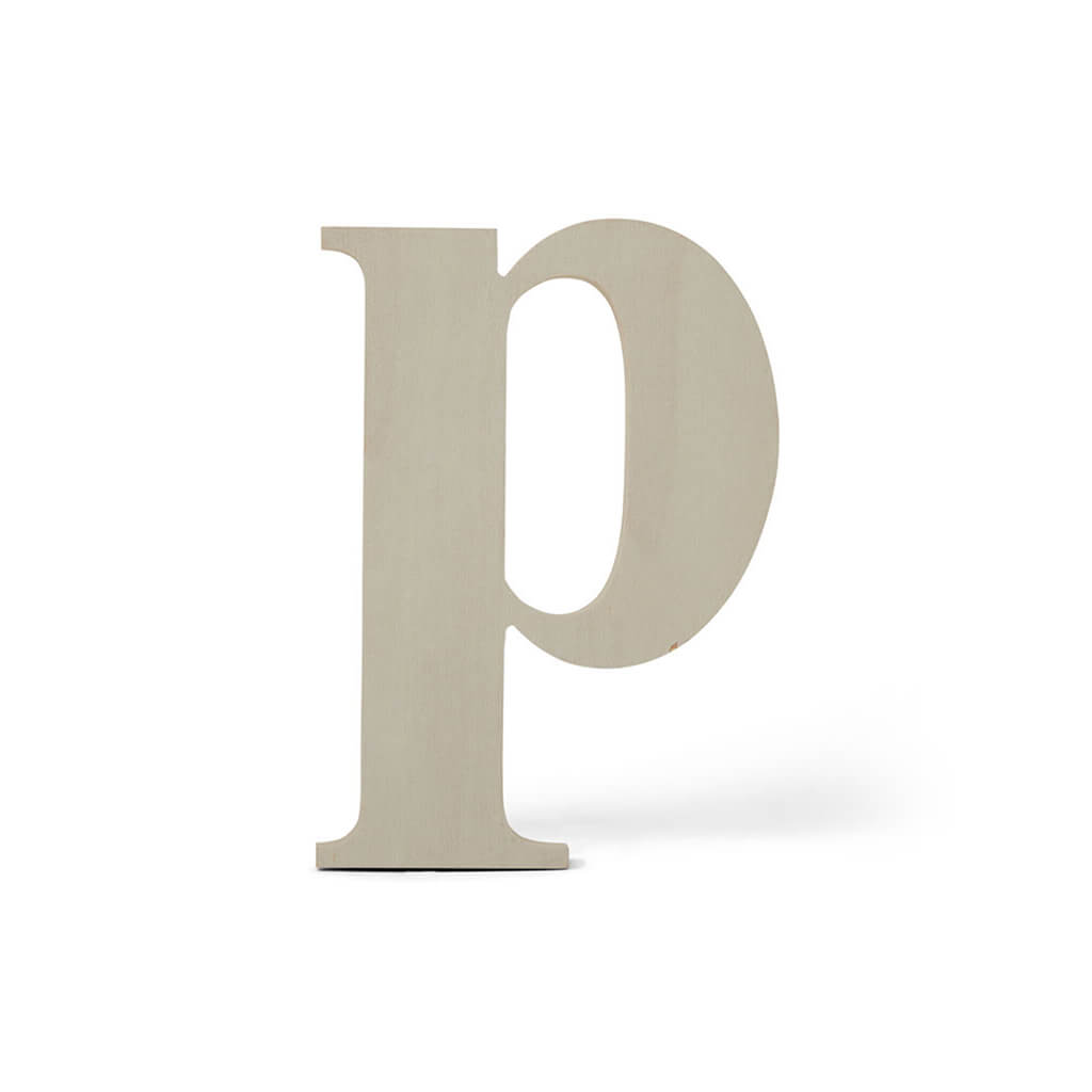 Wooden Lowercase Serif Letter P