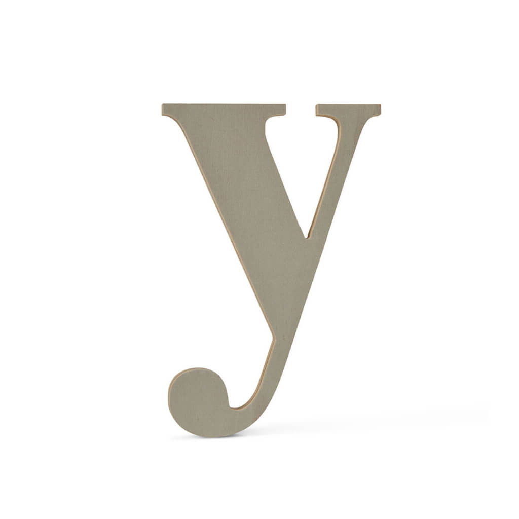 Wooden Lowercase Serif Letter Y