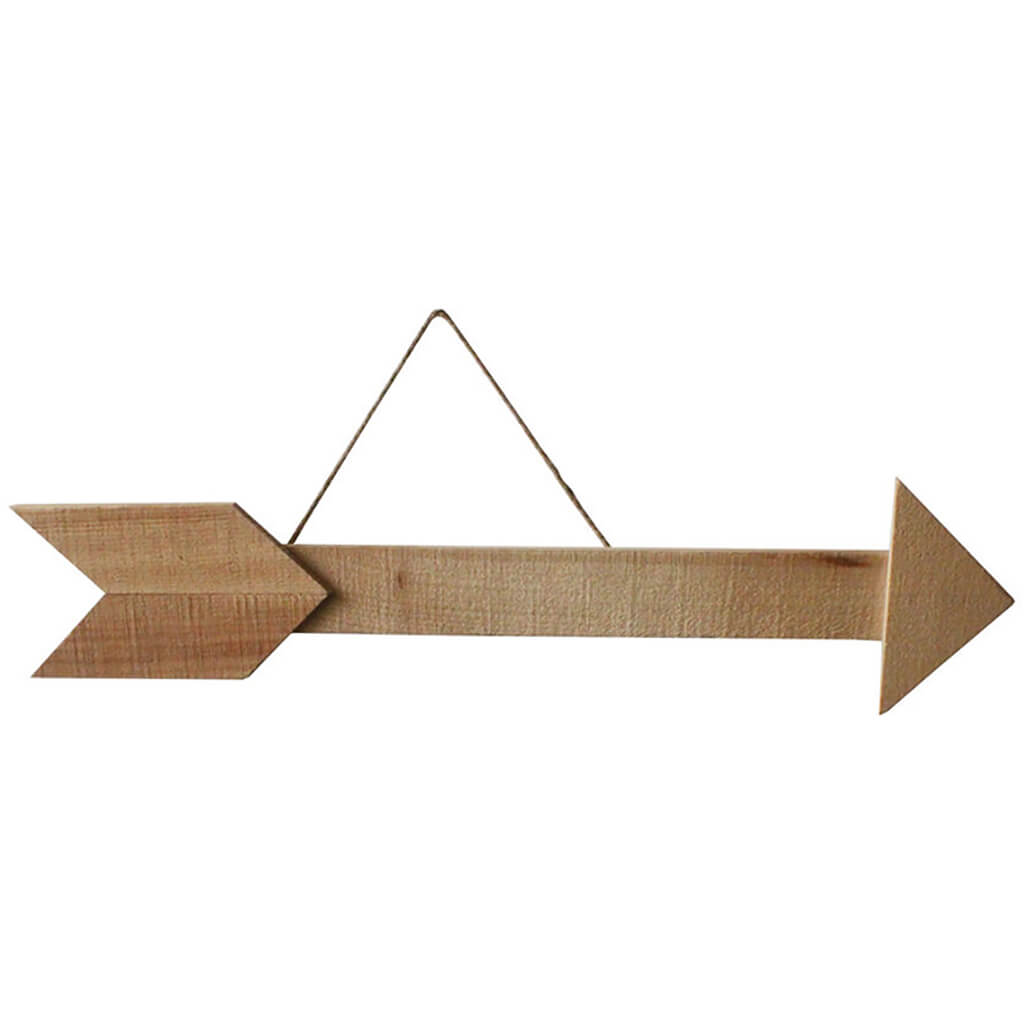 Rustic Wooden Arrow Sign, 28in x 7in