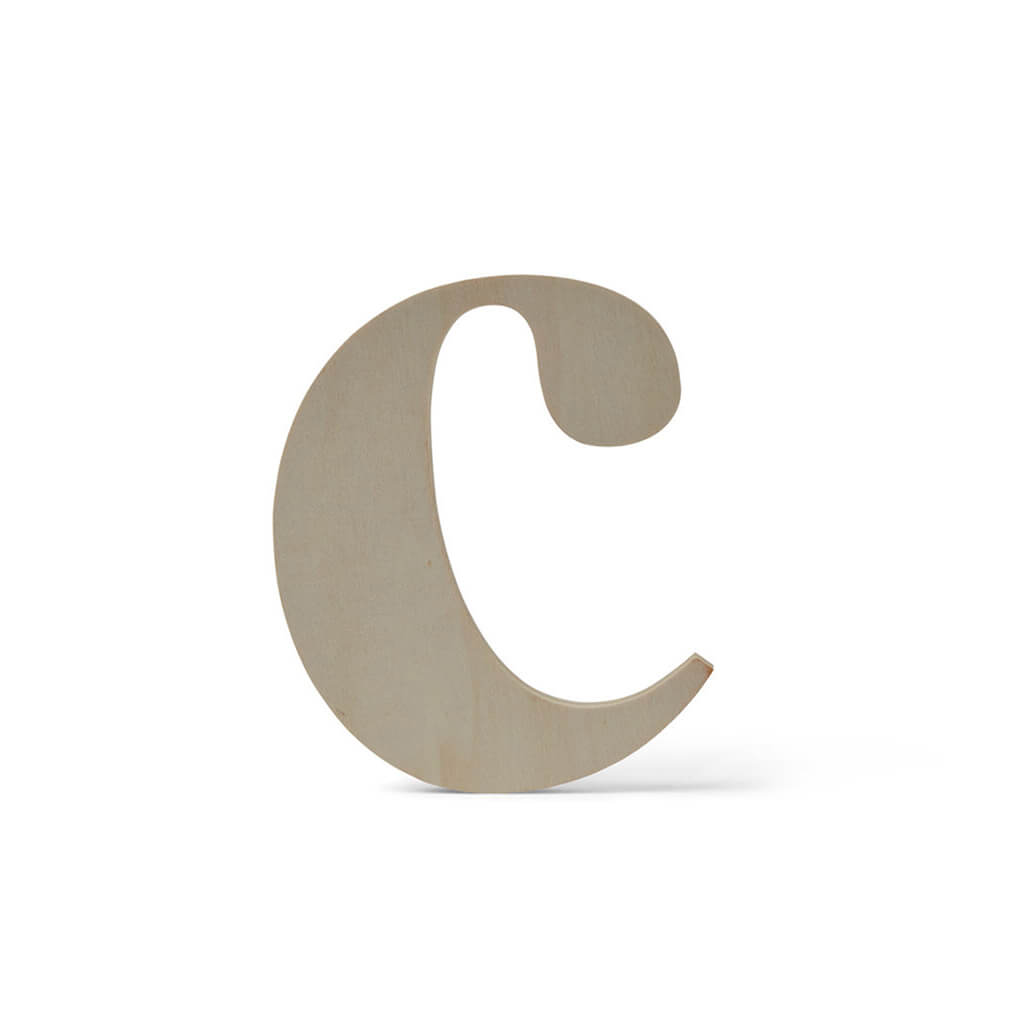 Wooden Lowercase Serif Letter C