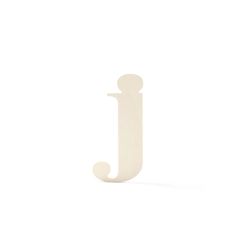 Wooden Lowercase Serif Letter J