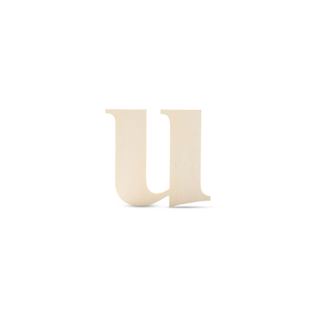 Wooden Lowercase Serif Letter U