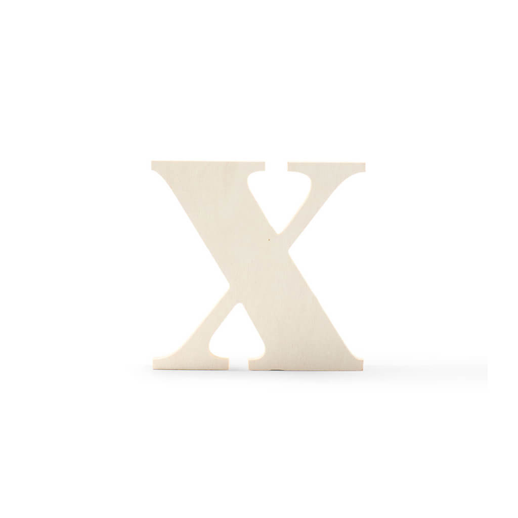 Wooden Lowercase Serif Letter X