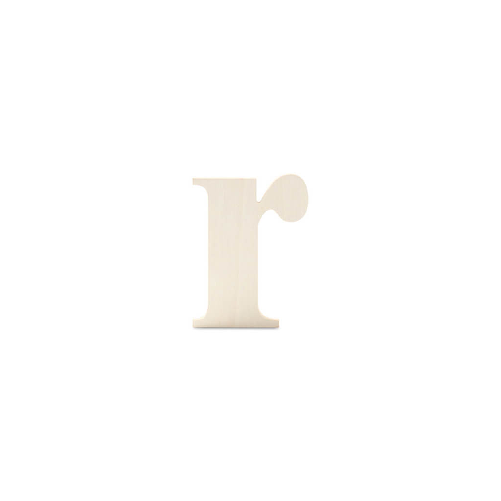 Wooden Lowercase Serif Letter R