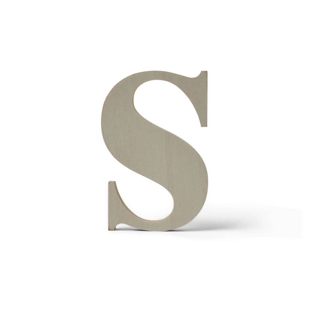 Wooden Lowercase Serif Letter S