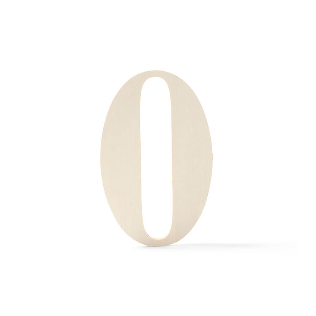 Wooden Number Serif 0