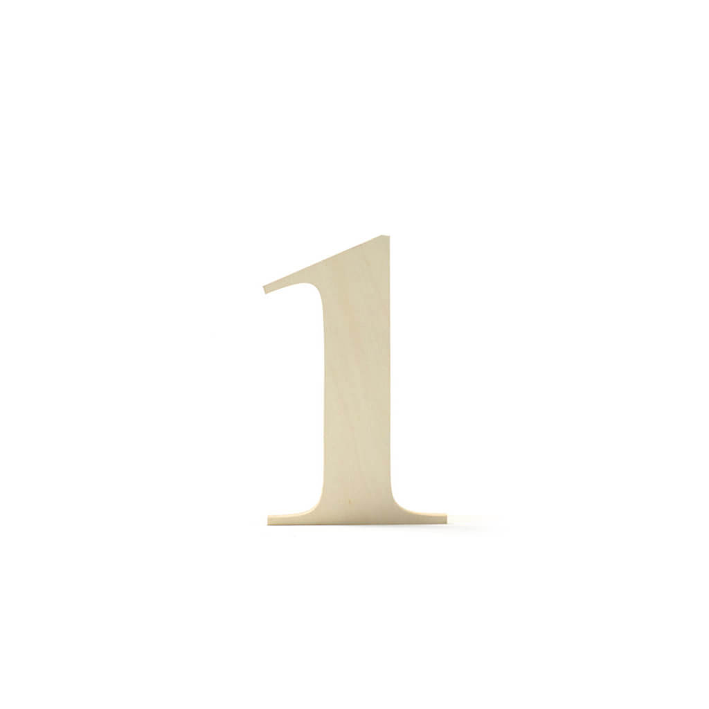 Wooden Number Serif 1