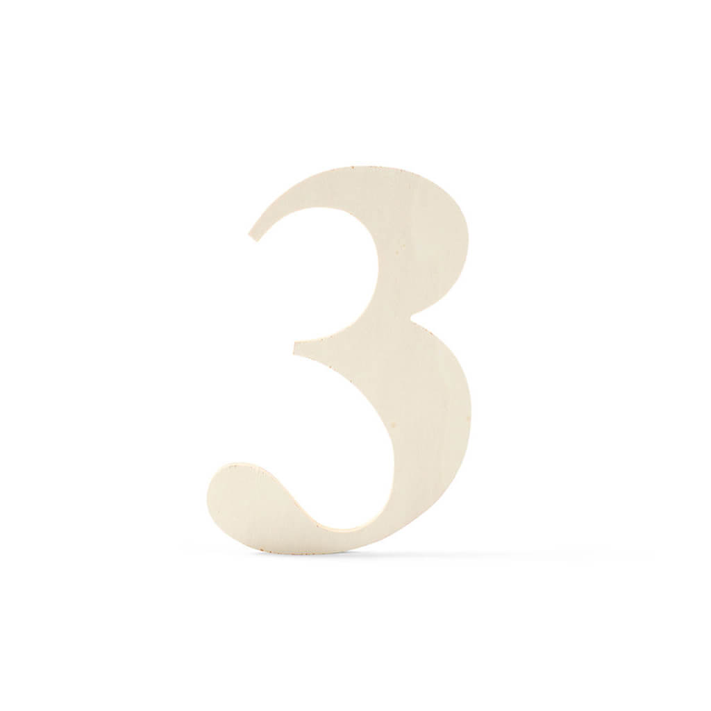 Wooden Number Serif 3