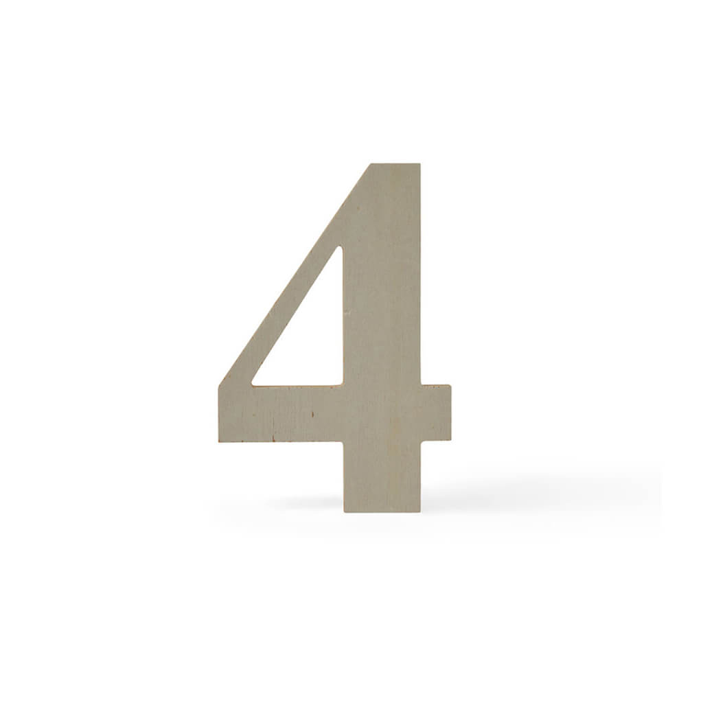 Wooden Number Serif 4