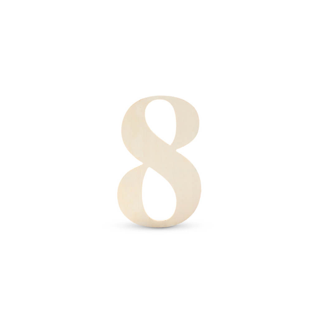 Wooden Number Serif 8