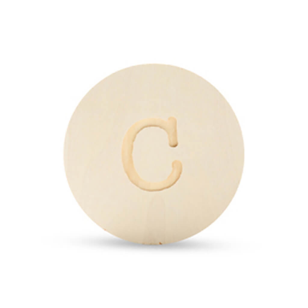 Wood Uppercase Circle Typewriter C