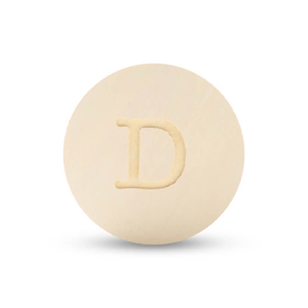 Wood Uppercase Circle Typewriter D