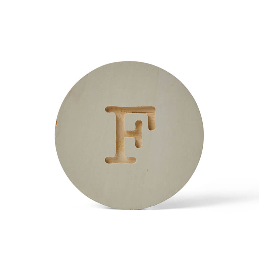 Wood Uppercase Circle Typewriter F