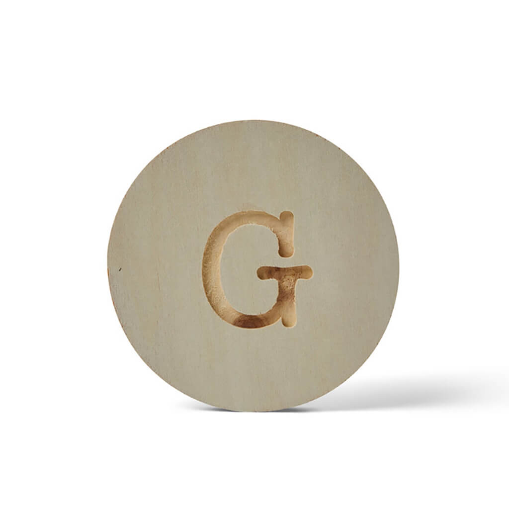 Wood Uppercase Circle Typewriter G