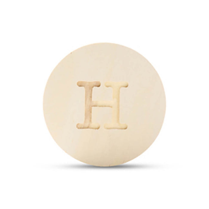 Wood Uppercase Circle Typewriter H
