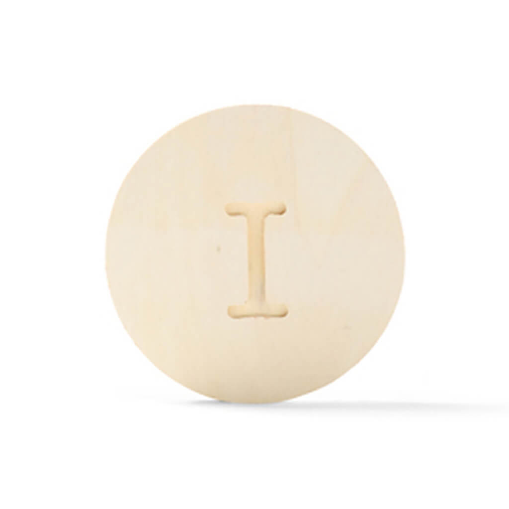 Wood Uppercase Circle Typewriter I