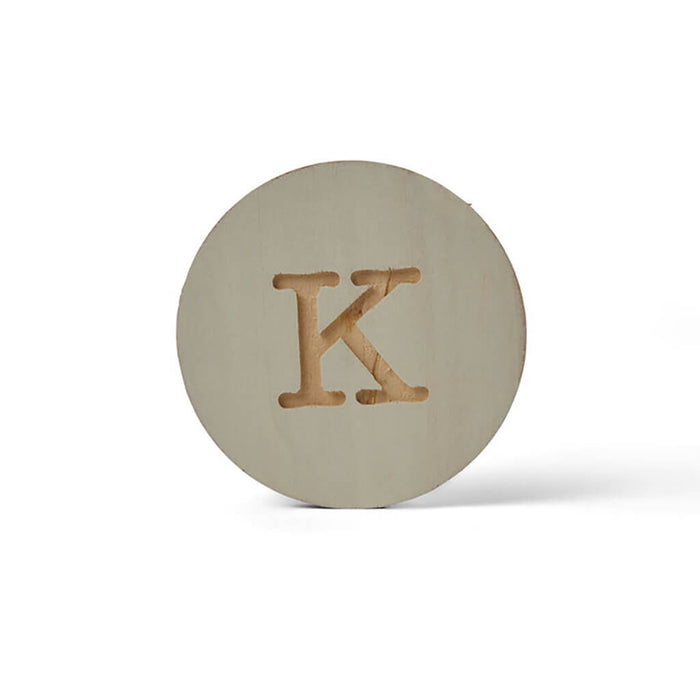Wood Uppercase Circle Typewriter K