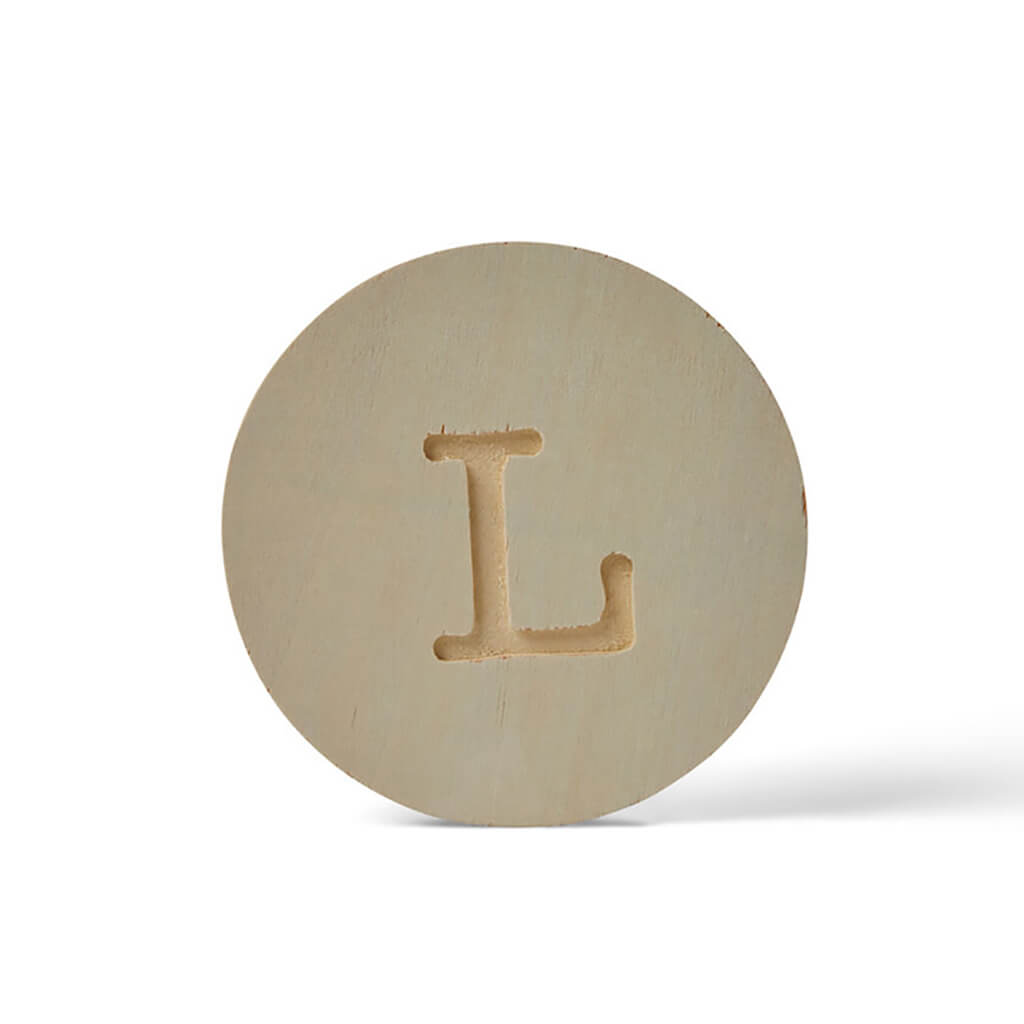 Wood Uppercase Circle Typewriter L