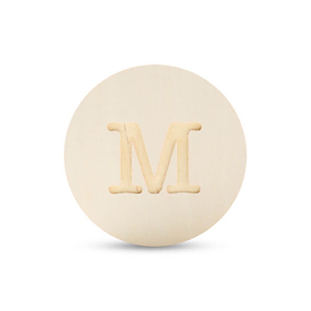 Wood Uppercase Circle Typewriter M