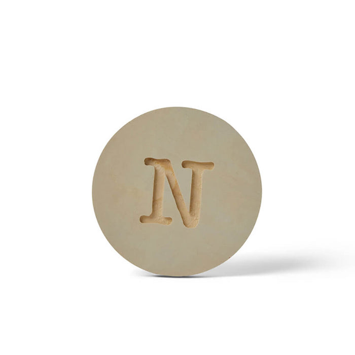 Wood Uppercase Circle Typewriter N