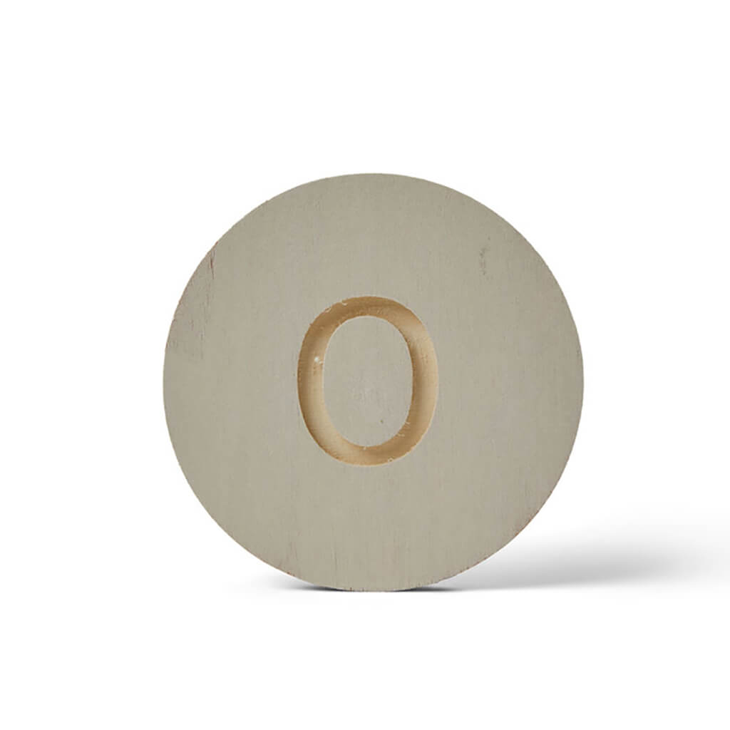 Wood Uppercase Circle Typewriter O