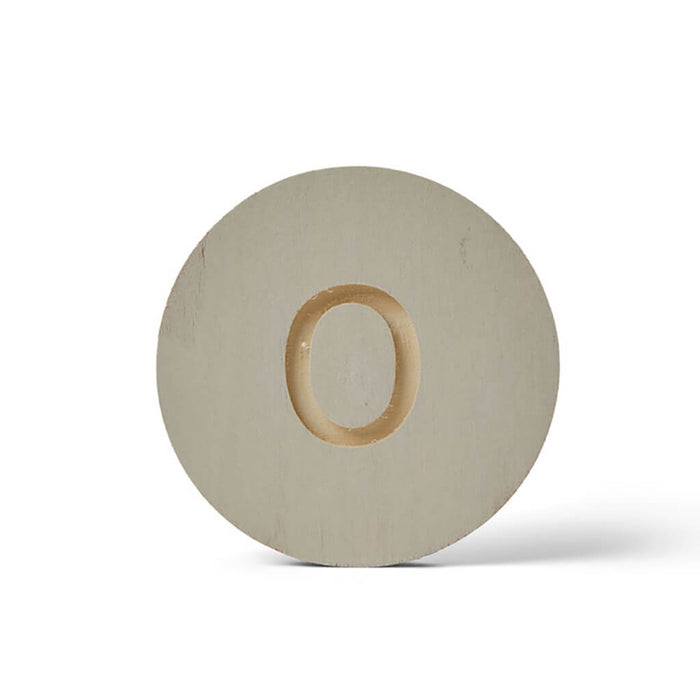 Wood Uppercase Circle Typewriter O