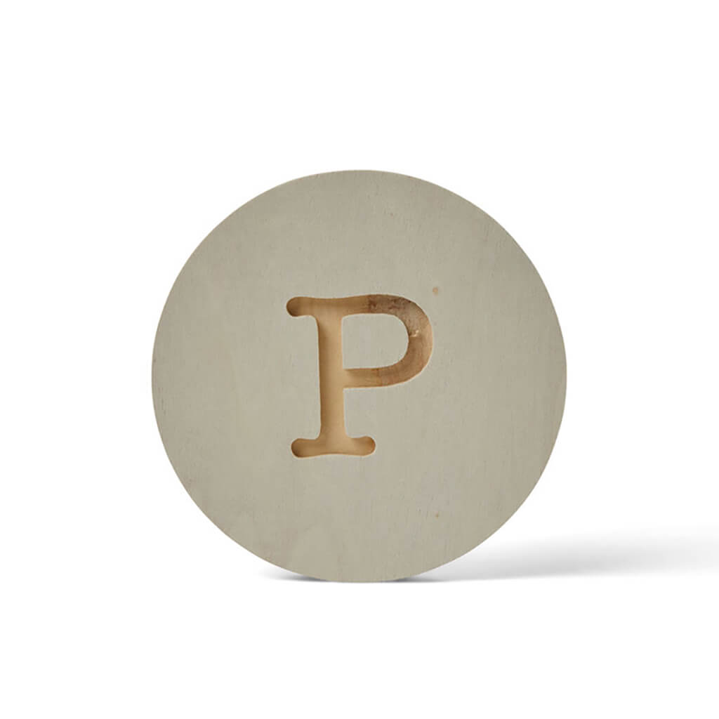 Wood Uppercase Circle Typewriter P
