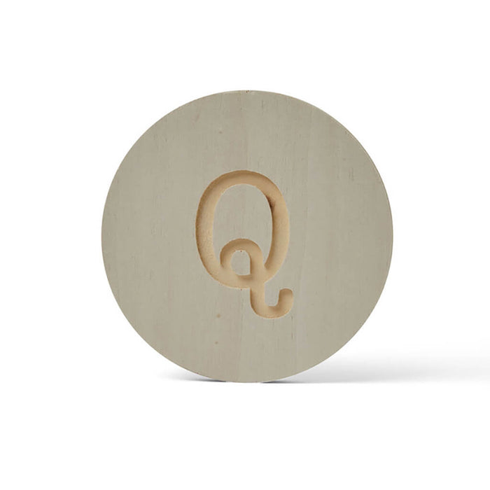 Wood Uppercase Circle Typewriter Q