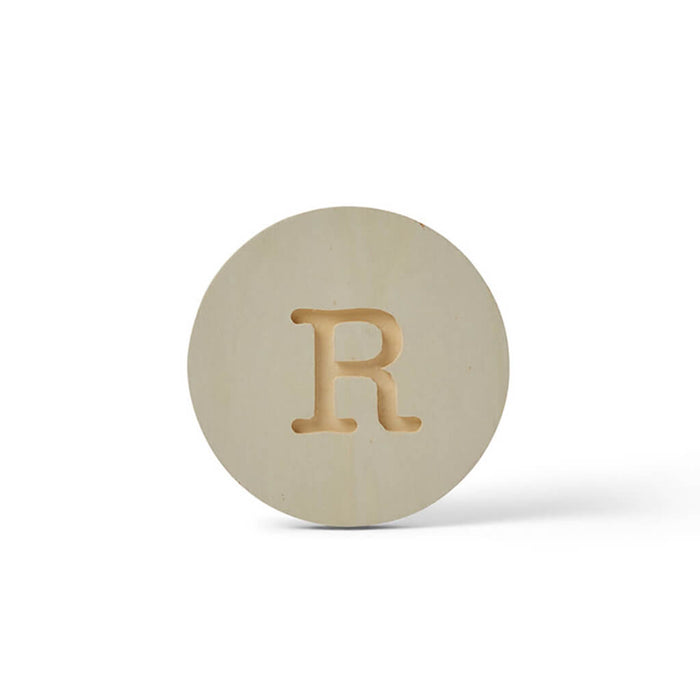 Wood Uppercase Circle Typewriter R